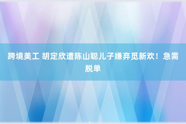 跨境美工 胡定欣遭陈山聪儿子嫌弃觅新欢！急需脱单