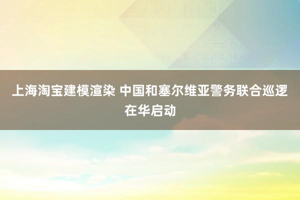 上海淘宝建模渲染 中国和塞尔维亚警务联合巡逻在华启动