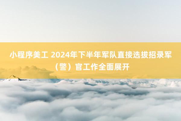 小程序美工 2024年下半年军队直接选拔招录军（警）官工作全面展开